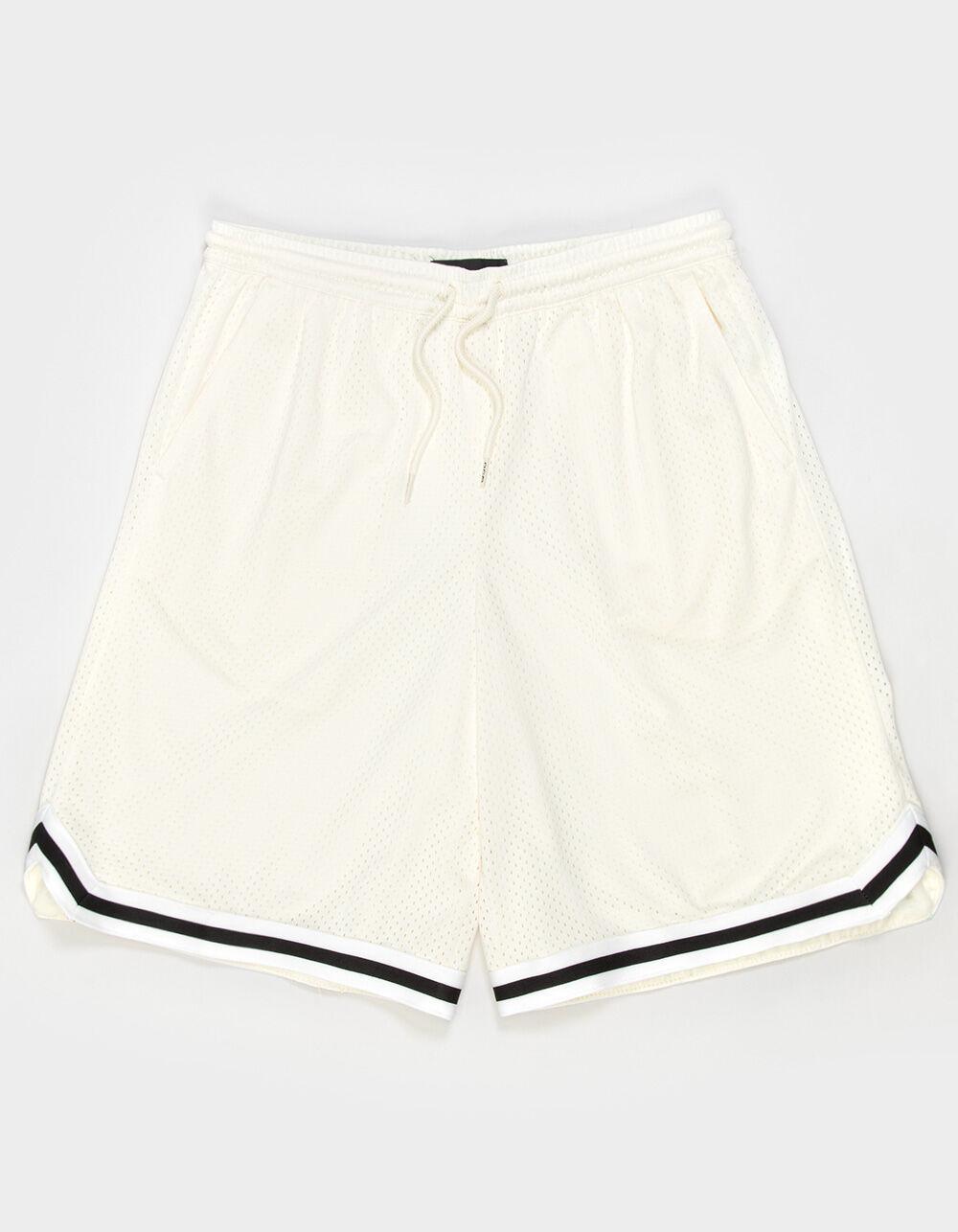 RSQ Mens Ribbed Trim Basketball Shorts - CREAM Product Image