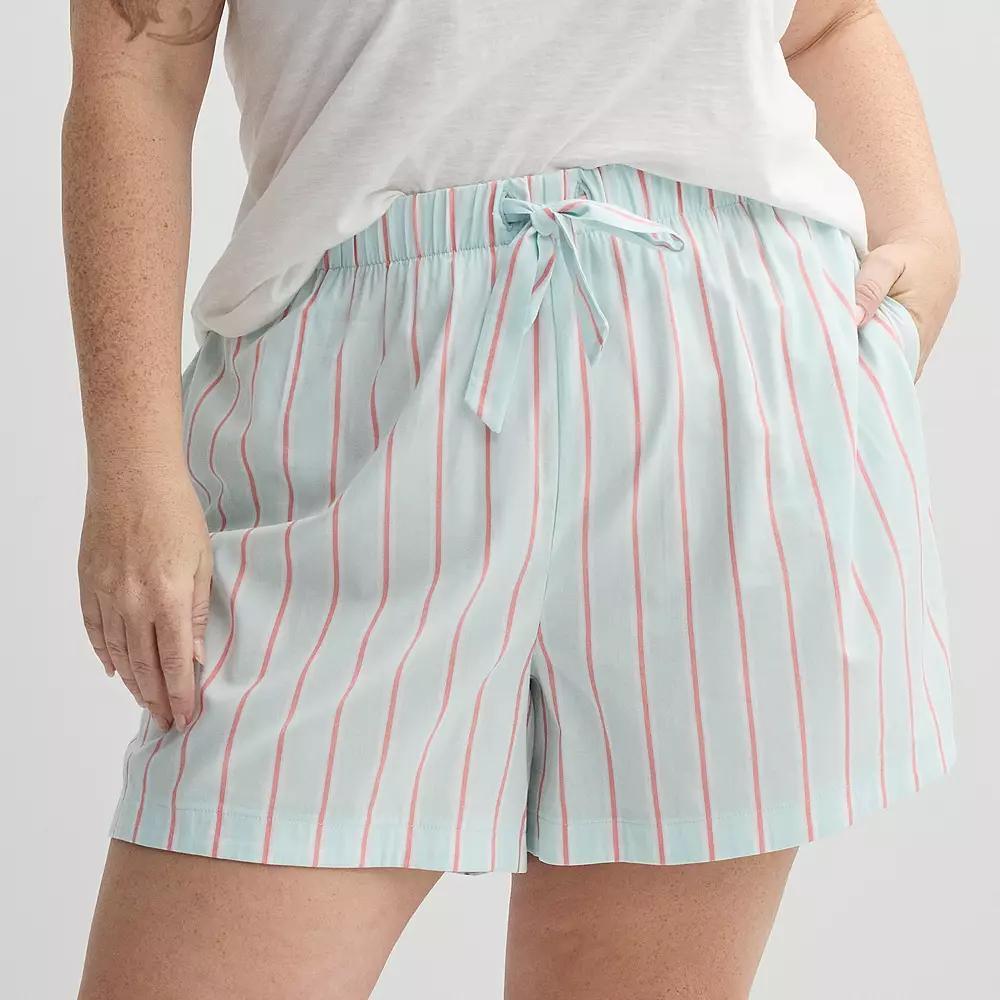 Plus Size Sonoma Goods For Life Woven Pajama Shorts, Womens Product Image