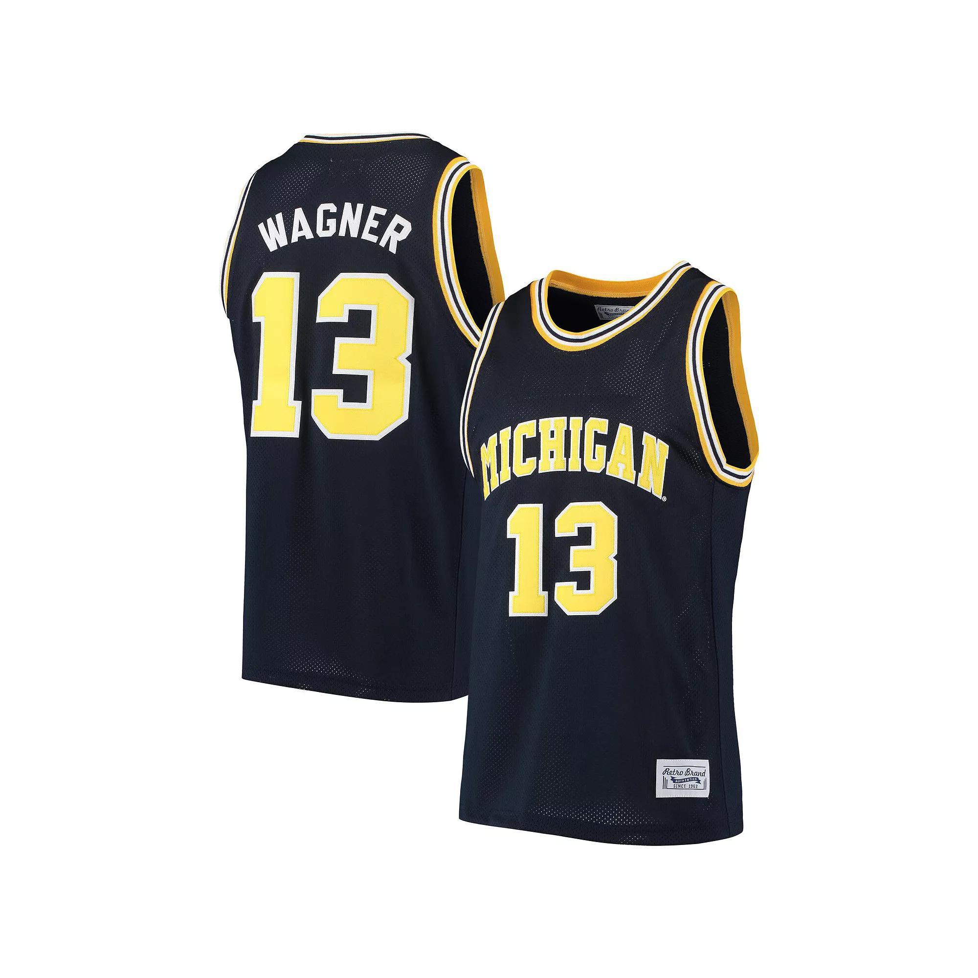 Men's Original Retro Brand Moritz Wagner Navy Michigan Wolverines Alumni Basketball Jersey, Size: Medium, Blue Product Image