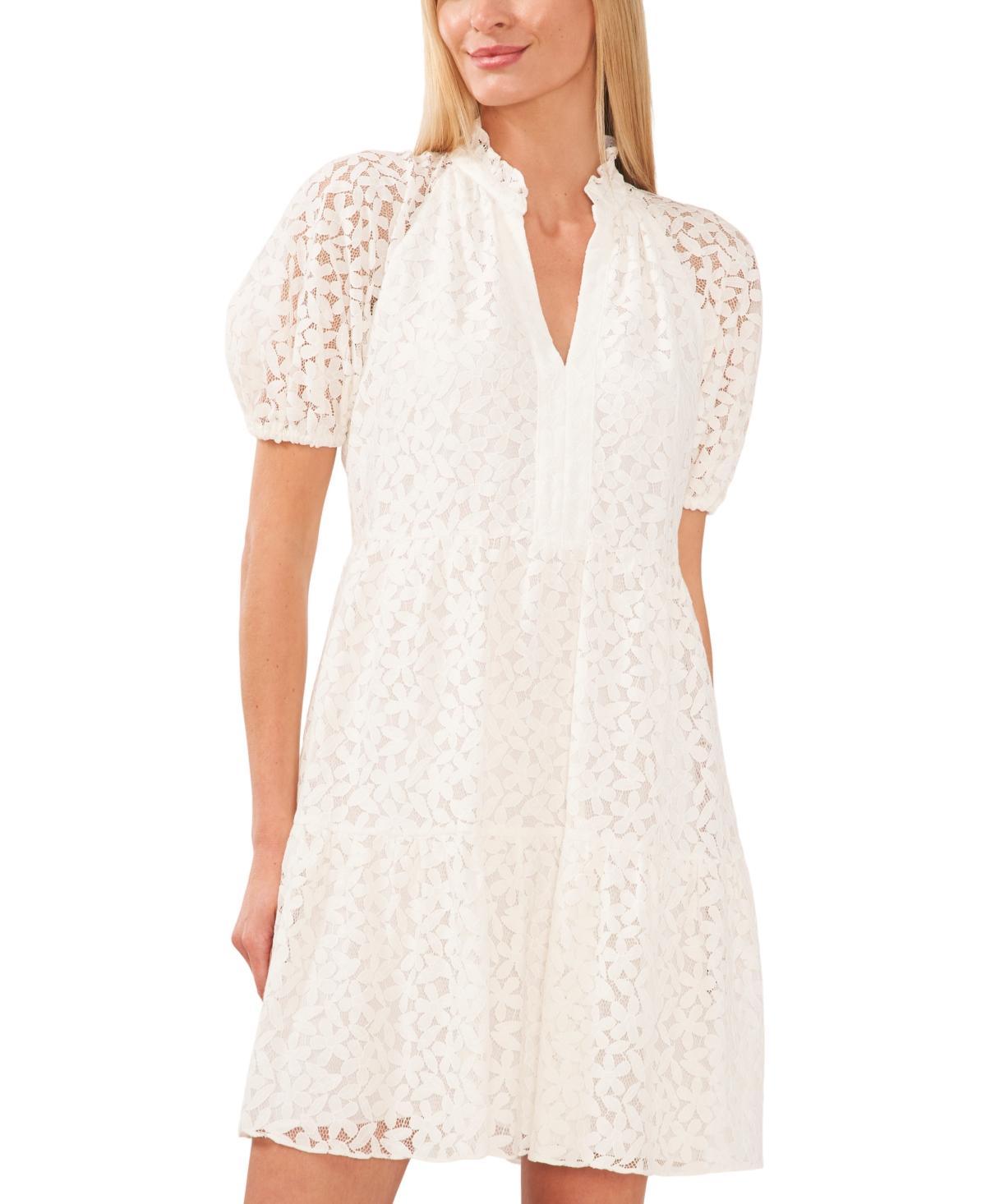 CeCe V Neck Baby Doll Lace Dress Product Image
