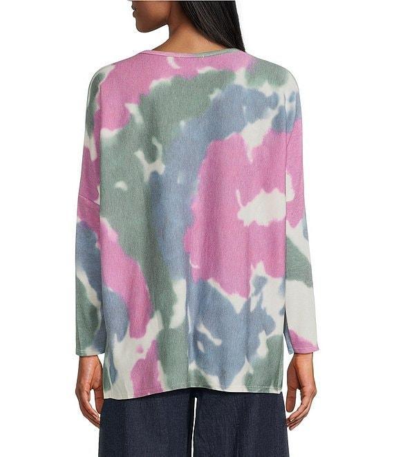 M Made in Italy Tie Dye Scoop Neck Long Sleeve Knit Top Product Image