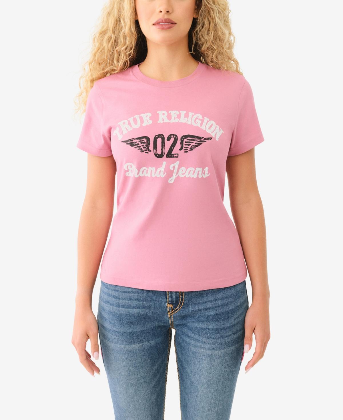 True Religion Womens Crystal Arched Logo Tee Product Image