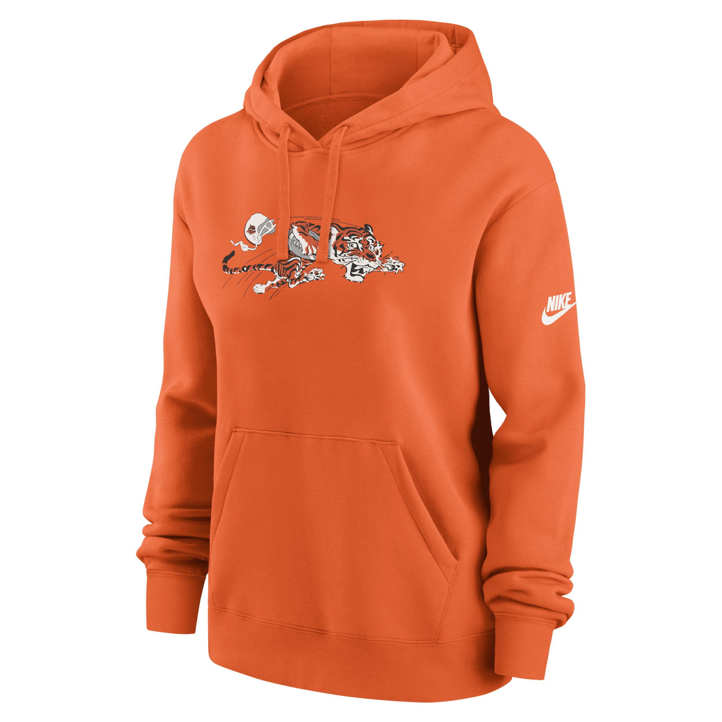 Women's Nike Orange Cincinnati Bengals Club Fleece Pullover Hoodie, Size: Medium Product Image
