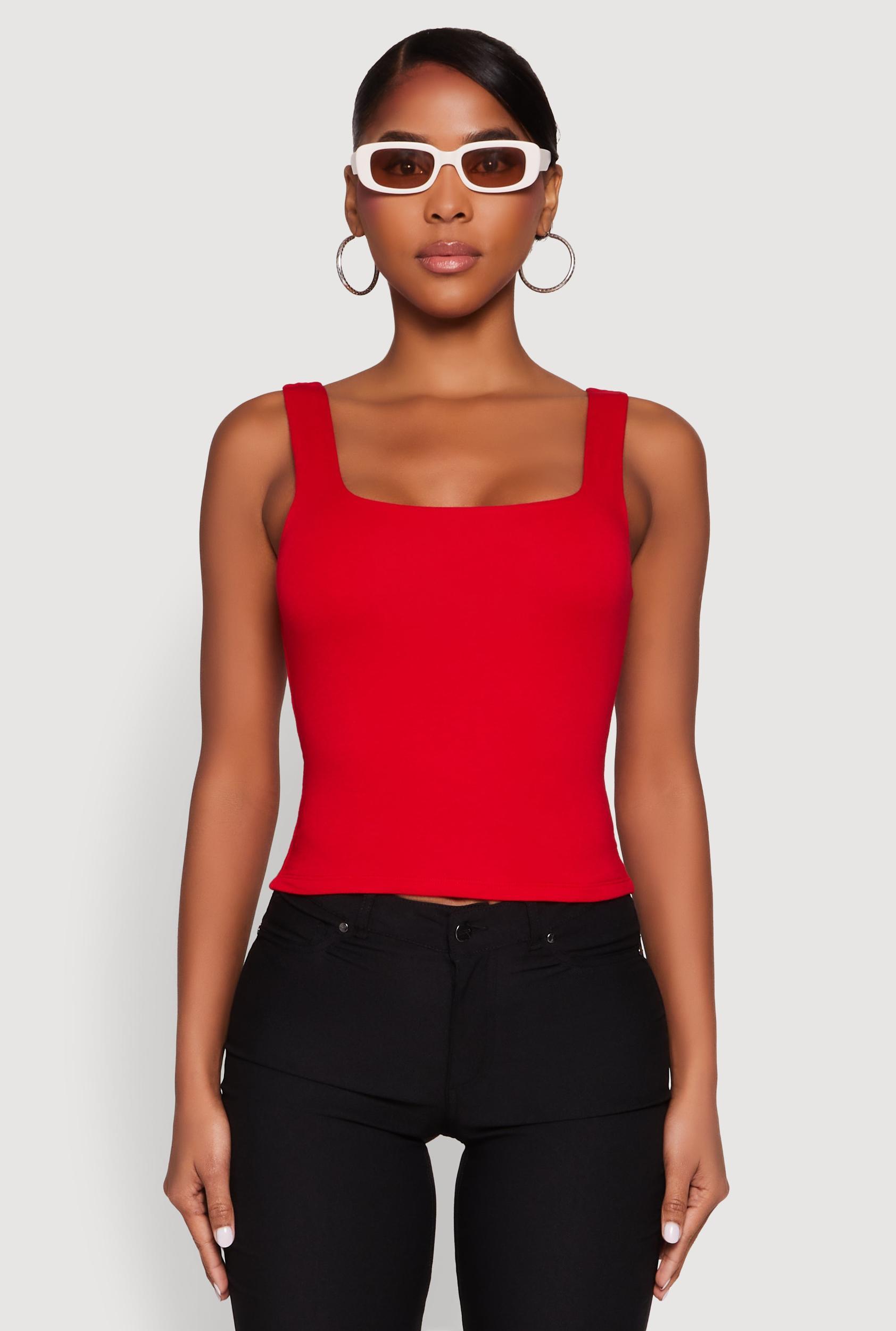 Double Layer Square Neck Tank Top Female Product Image