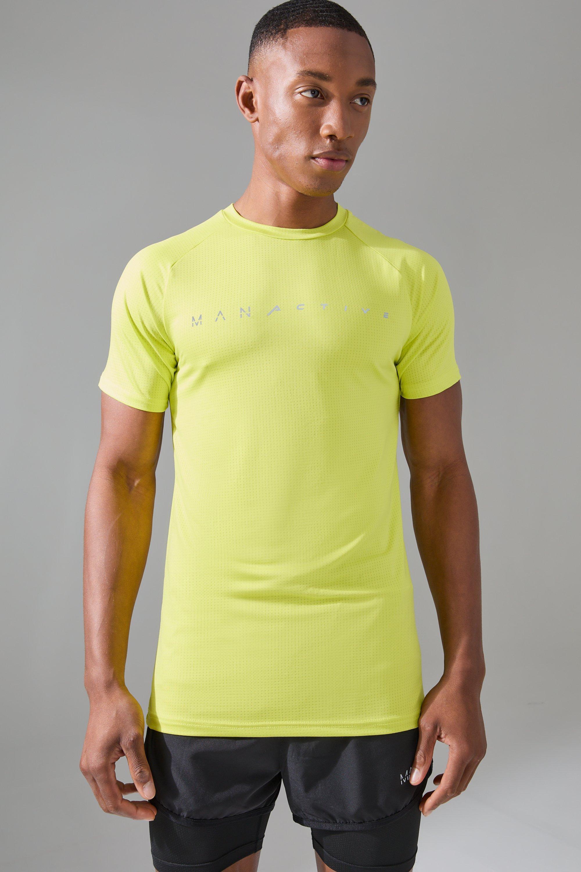 Mens Man Active Muscle Fit Breathable Lightweight T-shirt - Black Product Image