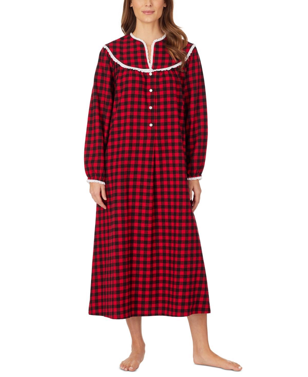 Lanz of Salzburg Classic 50 Open Neck Gown Plaid) Women's Pajama Product Image