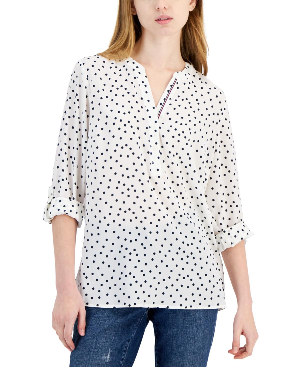 Tommy Hilfiger Dot Popover Tunic (Sky Captain Multi) Women's Clothing Product Image