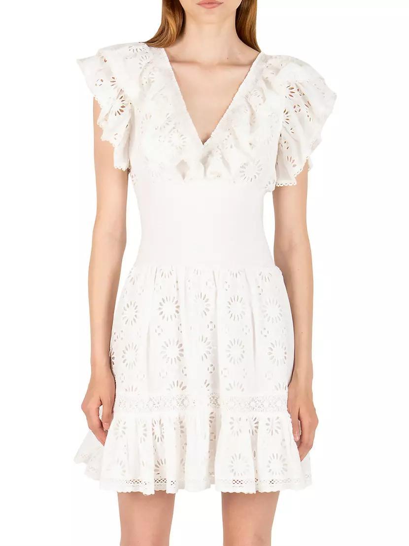 Provence Tanya Broderie Anglaise Cotton Eyelet Minidress Product Image
