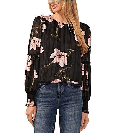 CeCe Womens Ruffled Flutter-Sleeve Short Sleeve Knit Top Product Image