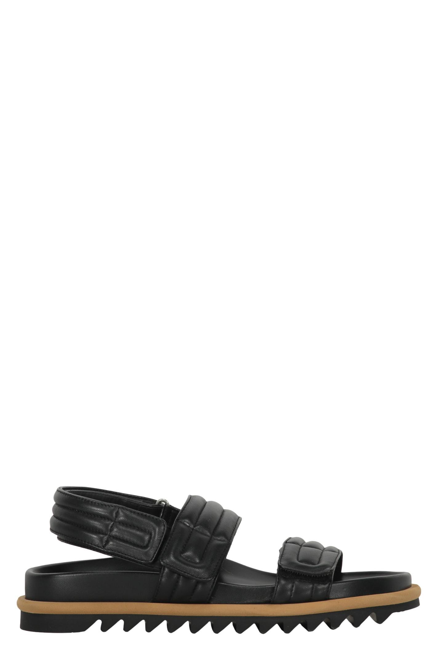 DRIES VAN NOTEN Leather And Rubber Slides In Black Product Image