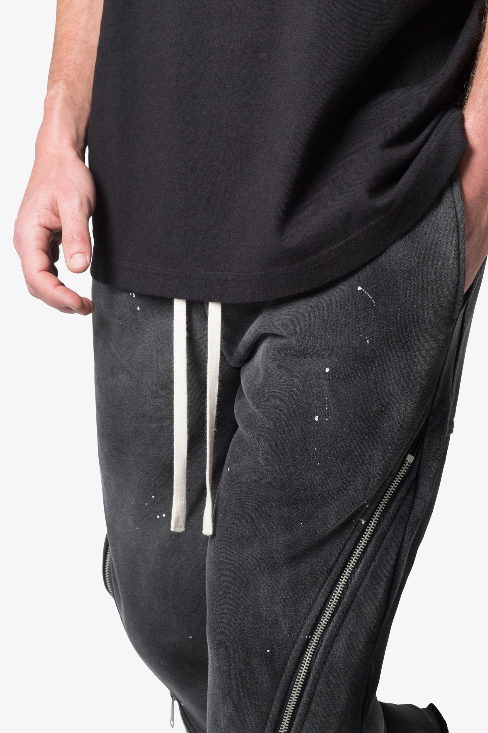 Zipper Flare Sweatpants - Vintage Black Product Image