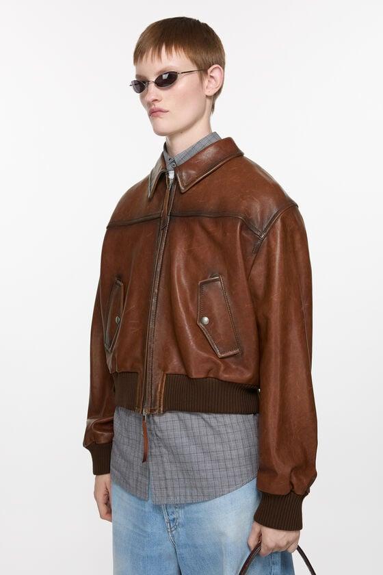 Leather bomber jacket Product Image