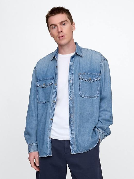 UltraSoft Denim Big Shirt Product Image
