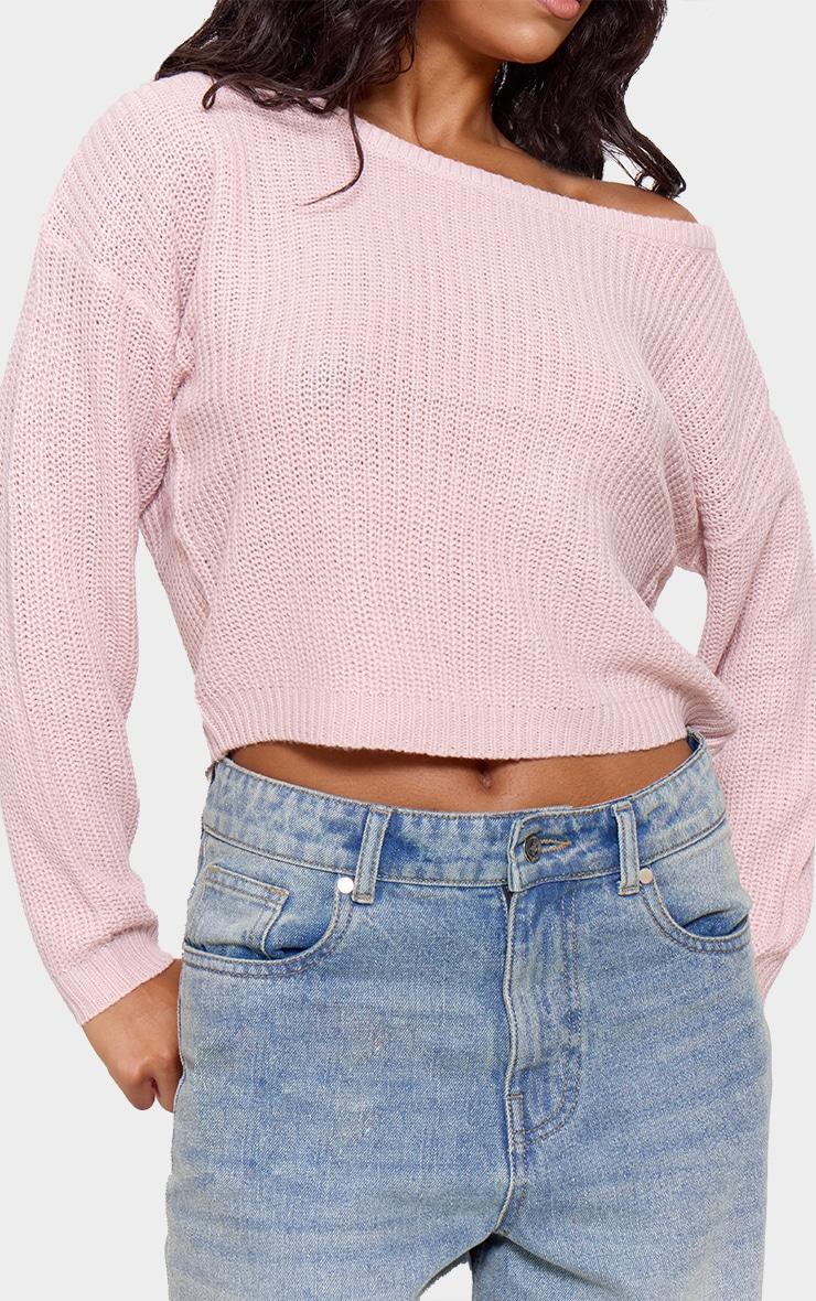 Blush Off The Shoulder Knitted Sweater Product Image