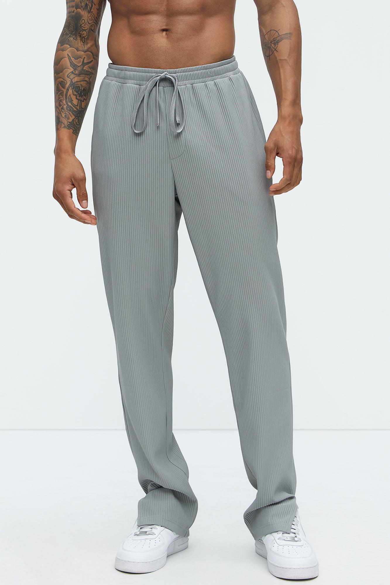 Show Up Slim Slit Pants - Grey Product Image