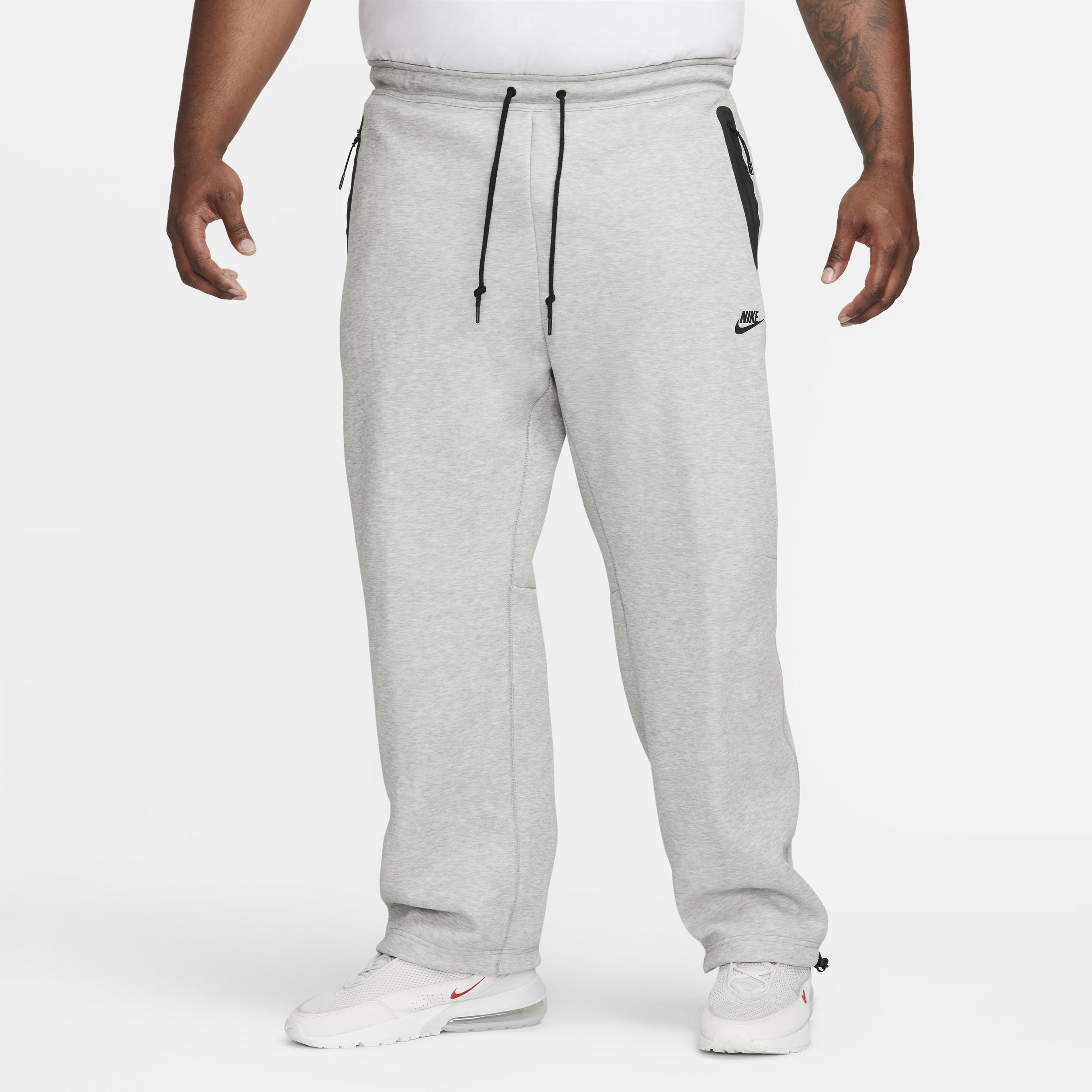 Nike Mens Tech Fleece Open Hem Pants - Dark Grey Heather/Black Product Image