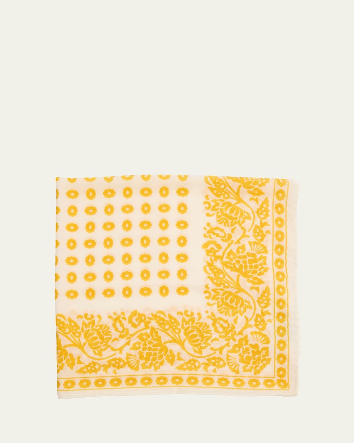 Mens Cashmere and Silk Provence Geometric Neckerchief Product Image