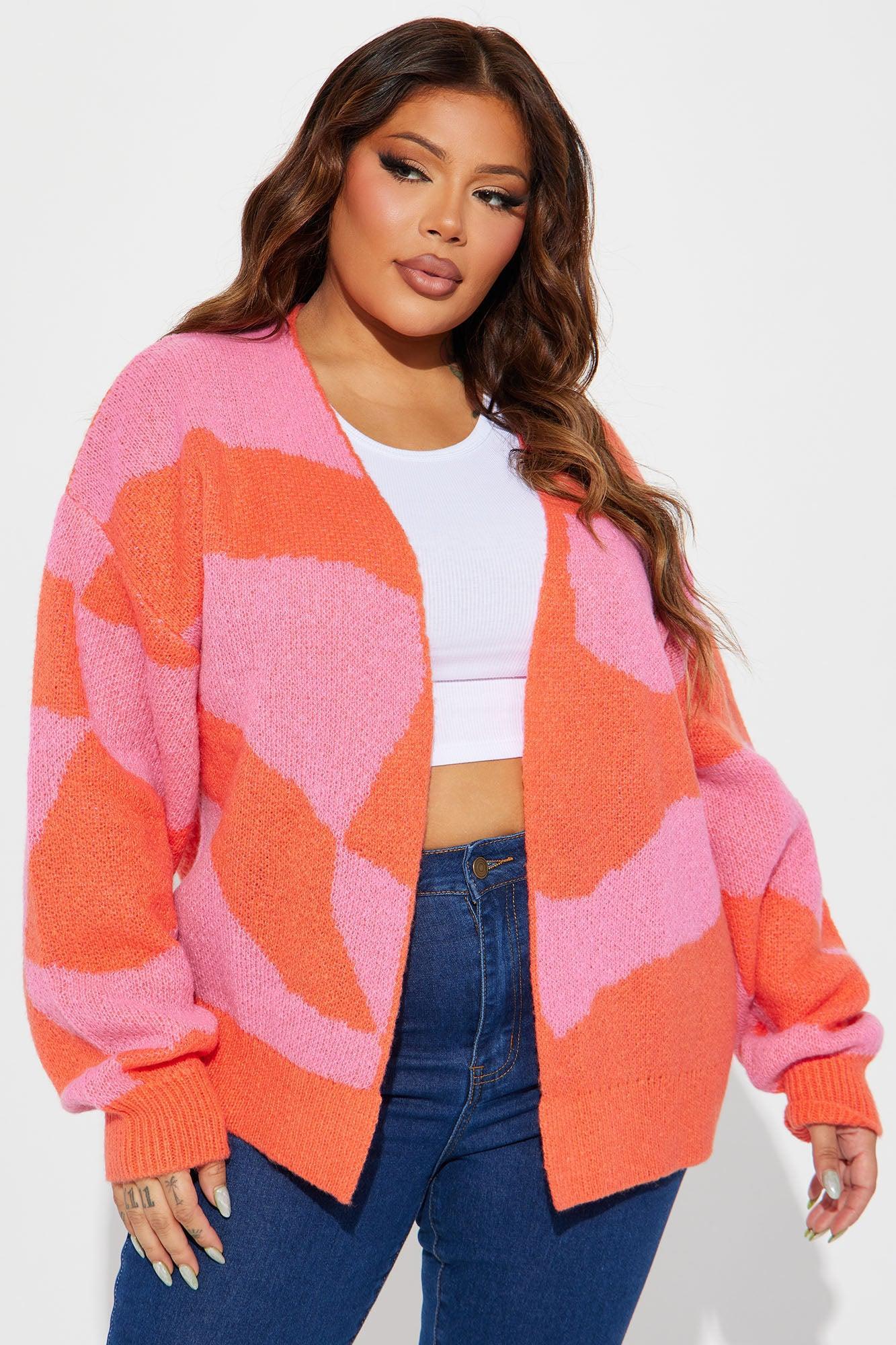 All Mixed Up Cardigan - Pink/combo Product Image