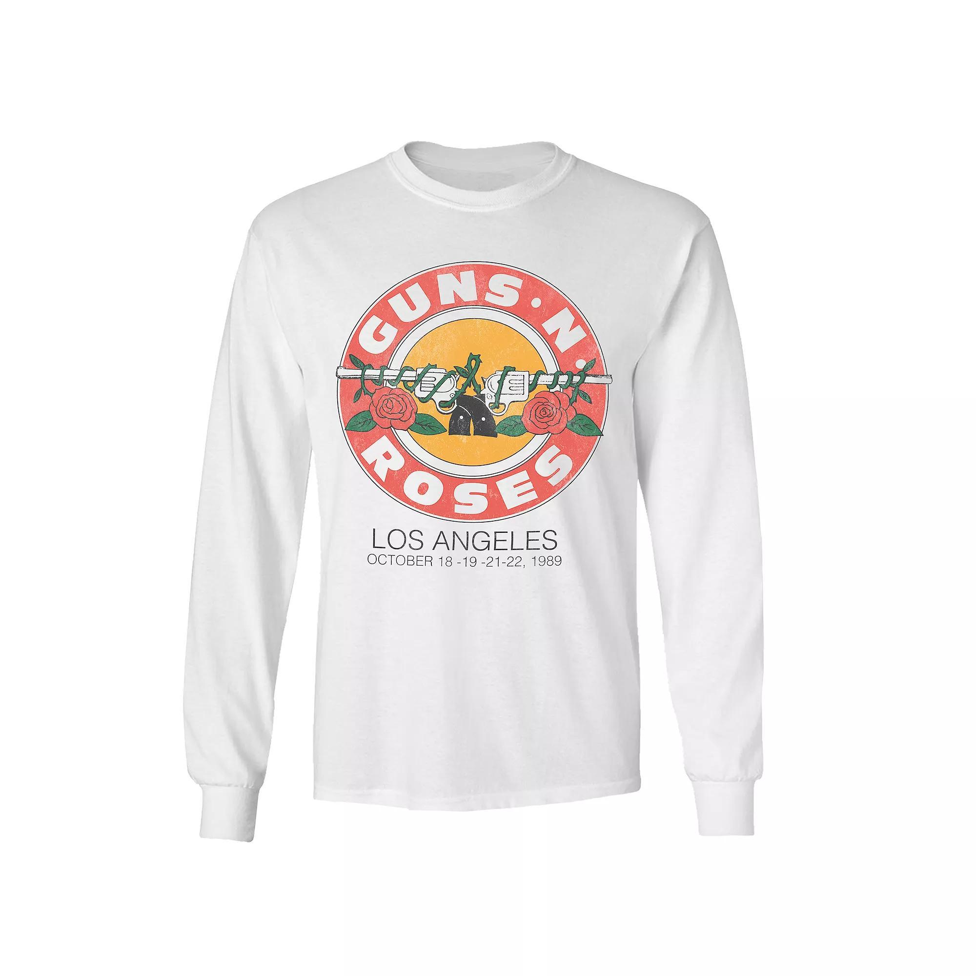 Men's Guns n' Roses Bullet LA 89 Long Sleeve Tee, Size: Medium, White Product Image
