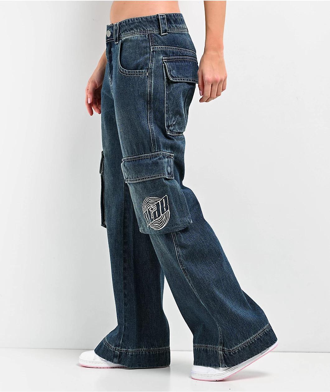 A.LAB Ether Blue Cargo Loose Jeans Product Image