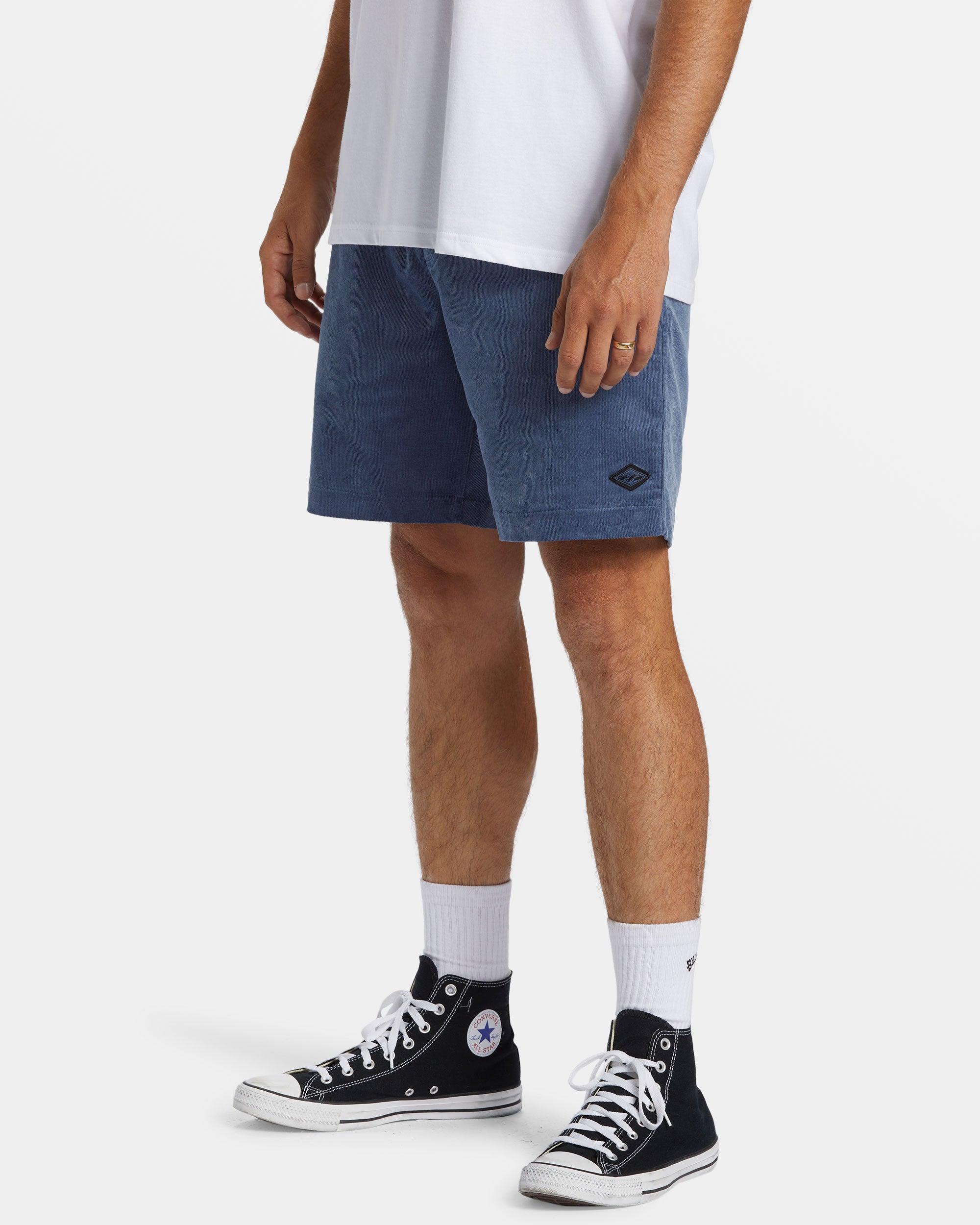 Larry Layback Corduroy 18" Shorts - Slate Blue Male Product Image