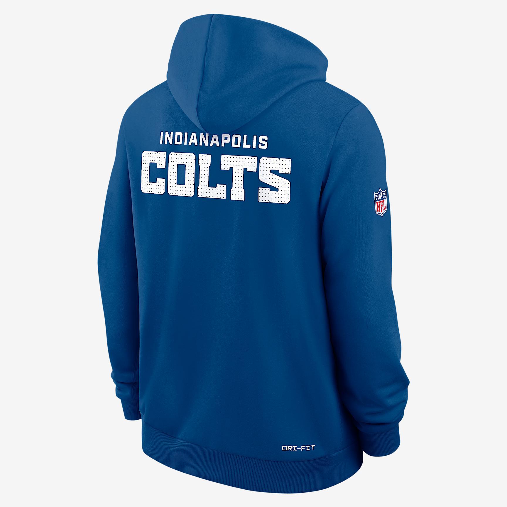 Indianapolis Colts Initial Home Sideline Men's Nike Dri-FIT NFL Pullover Hoodie Product Image