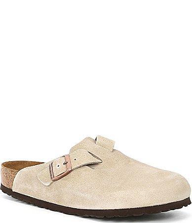 Birkenstock Mens Boston Suede Slide-On Soft Footbed Clogs Product Image