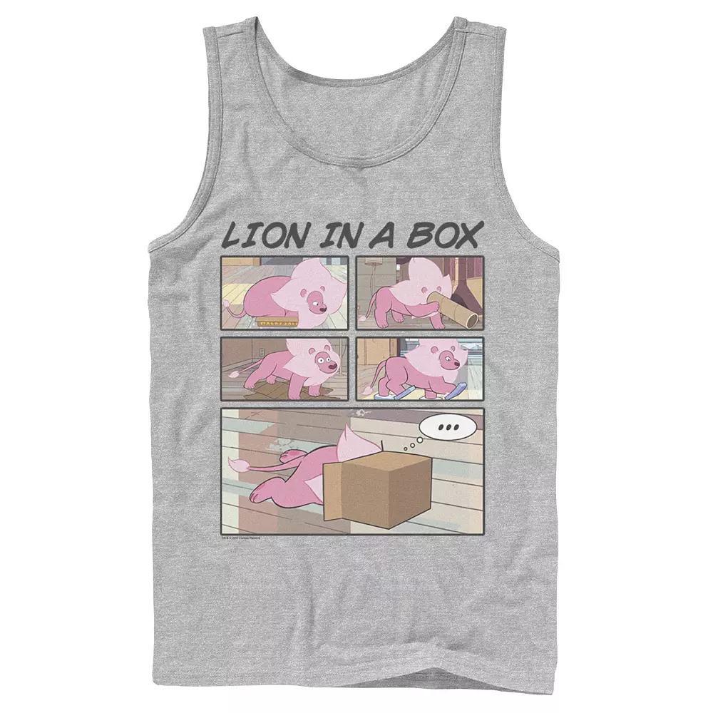 Men's Cartoon Network Stevens Universe Lion In A Box Comic Strip Tank Top, Size: XL, Grey Product Image