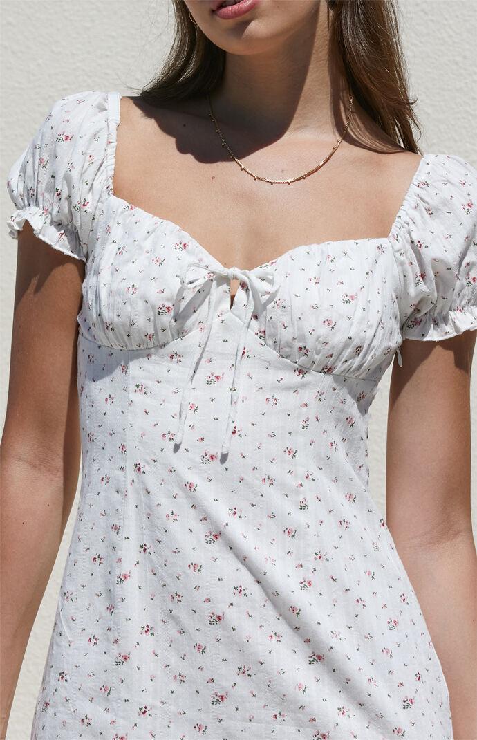 Womens Tie Front Gauze Mini Dress Product Image