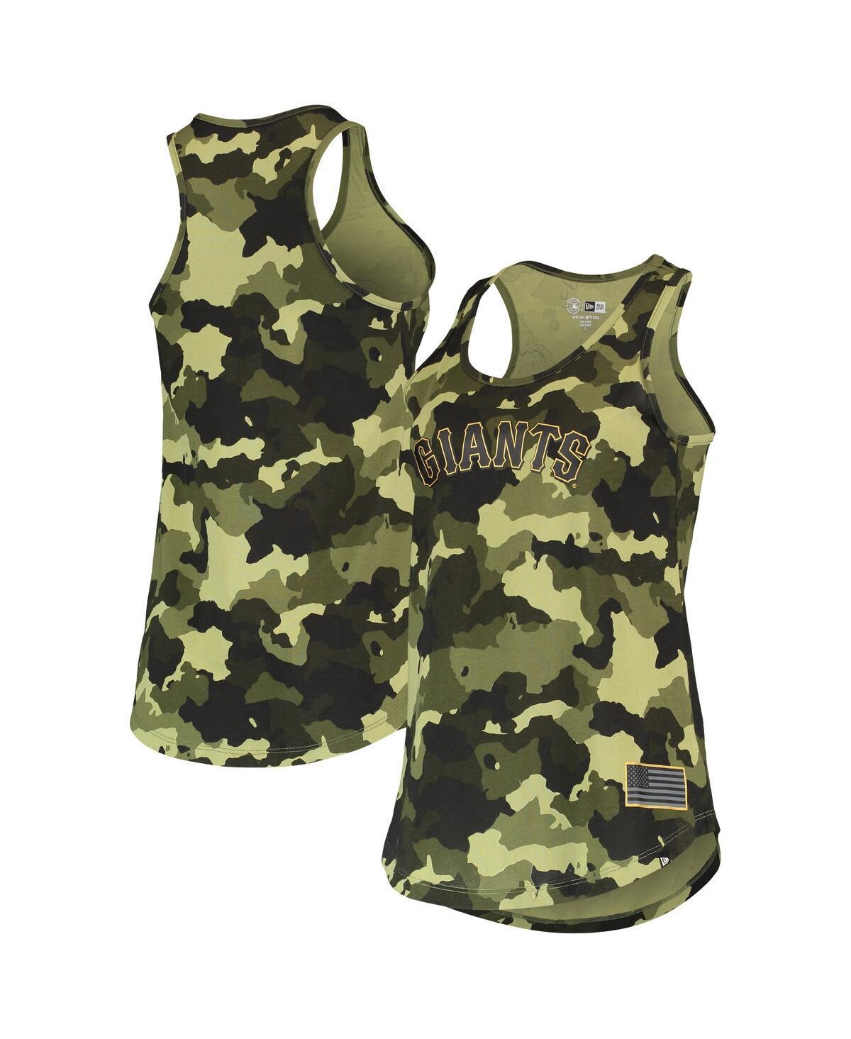 Women's New Era Green San Francisco Giants 2022 MLB Armed Forces Day Camo Racerback Tank Top, Size: XS Product Image