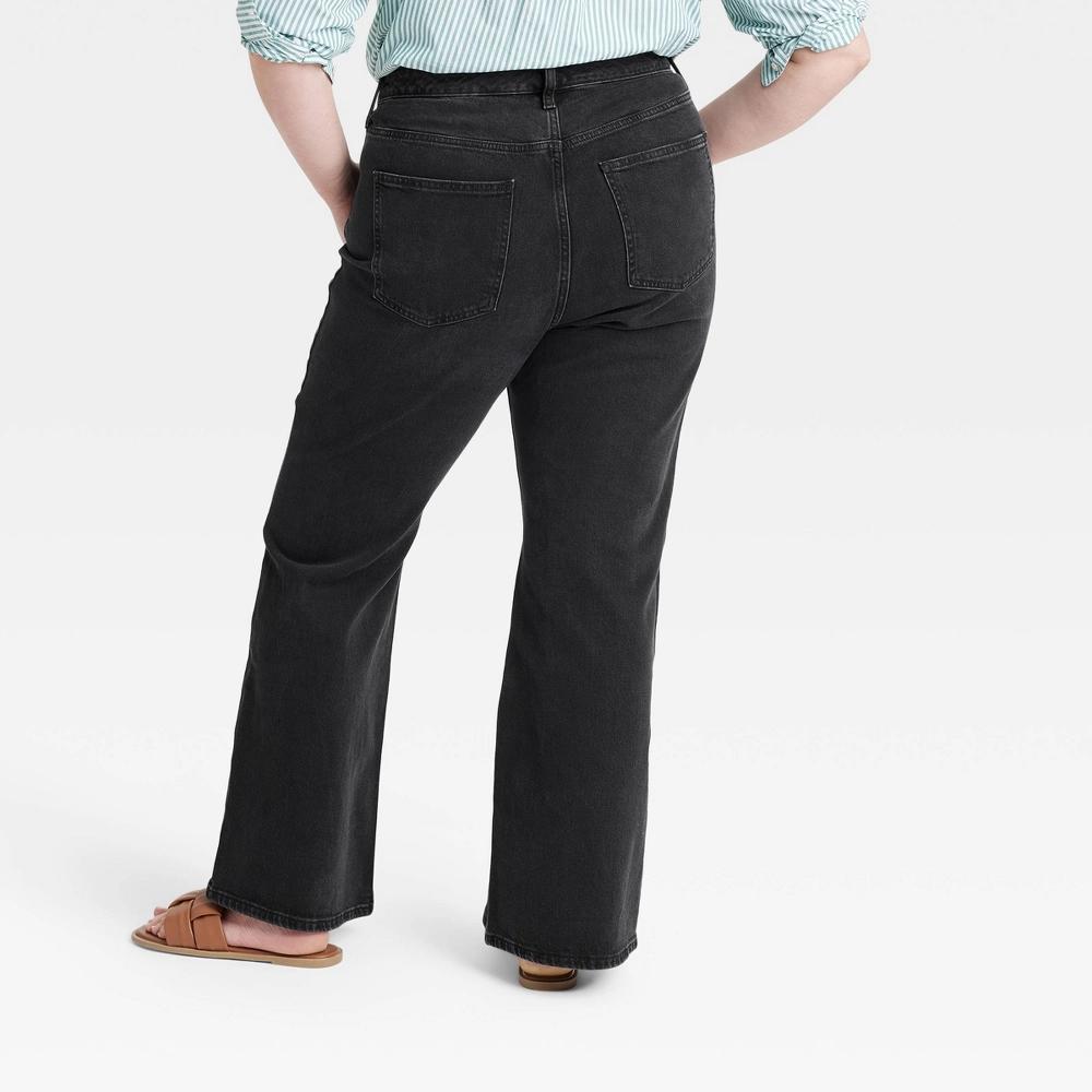 Womens High-Rise Flare Jeans - Universal Thread Black Wash 24 Product Image
