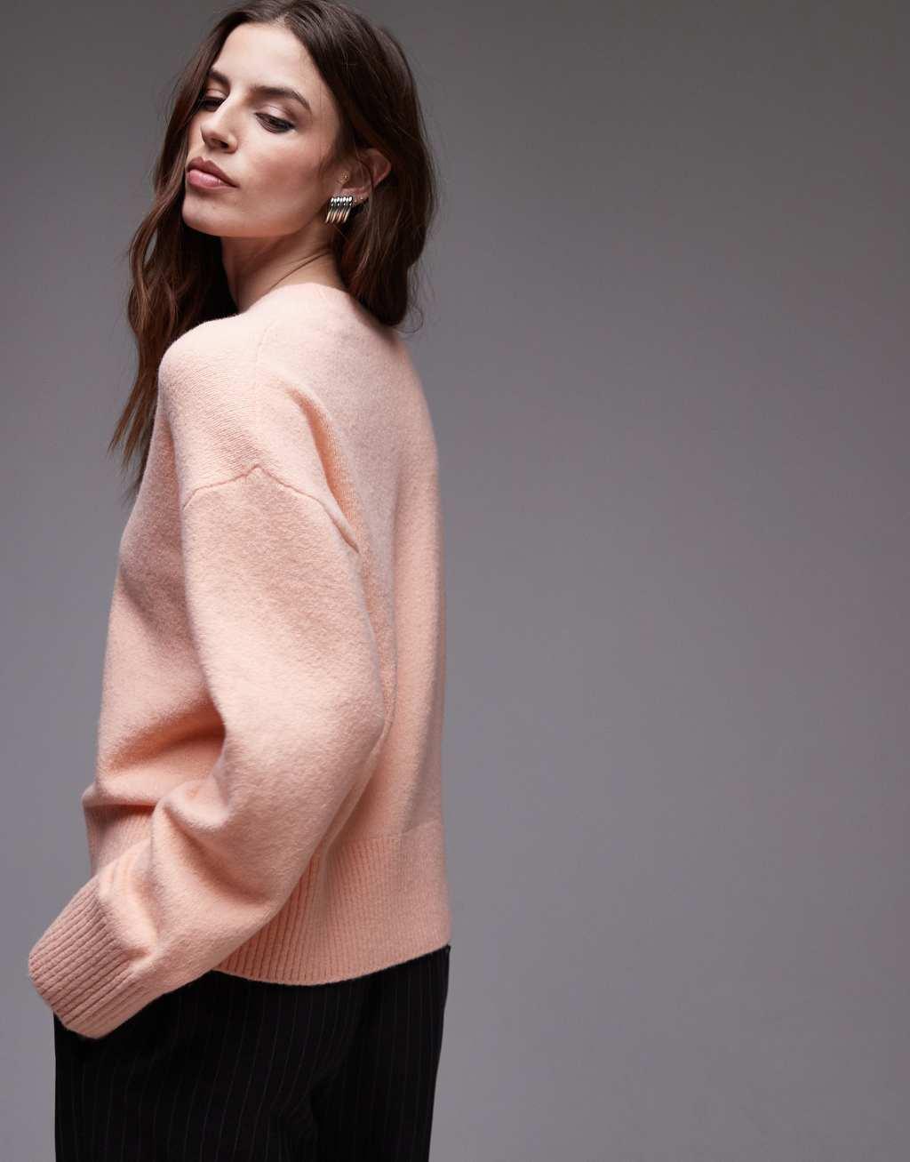 & Other Stories crew neck sweater in soft orange Product Image