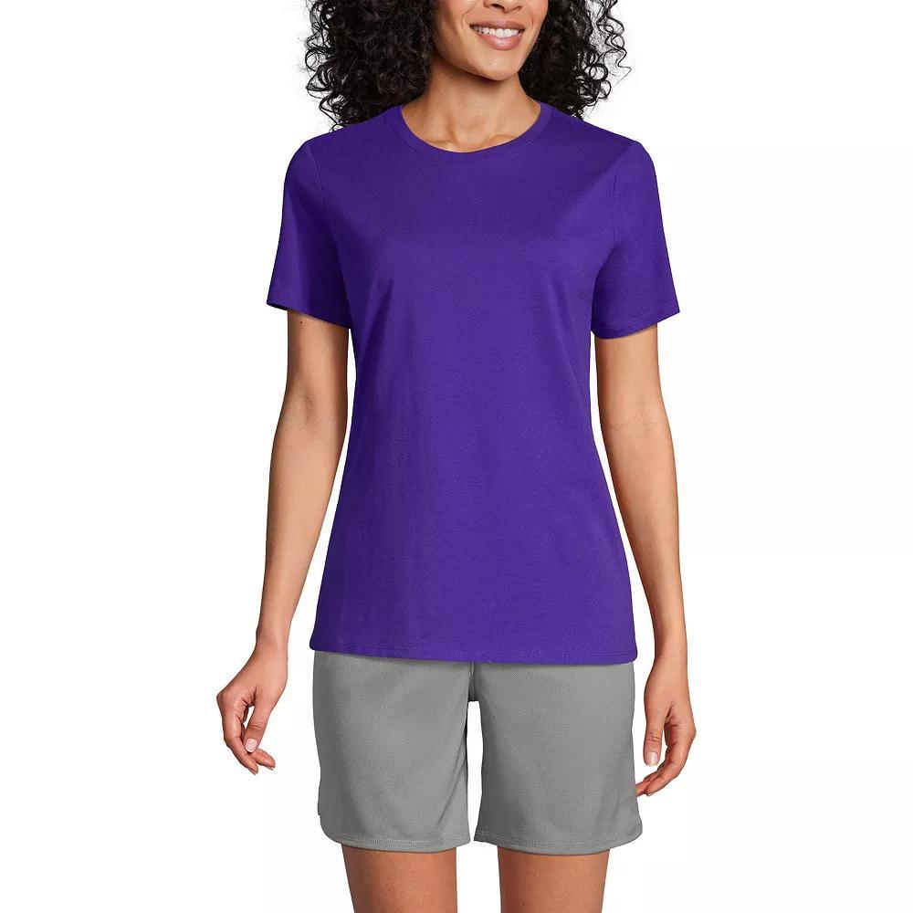 Women's Lands' End Short Sleeve Essential Tee, Size: Small, Deep Purple Product Image
