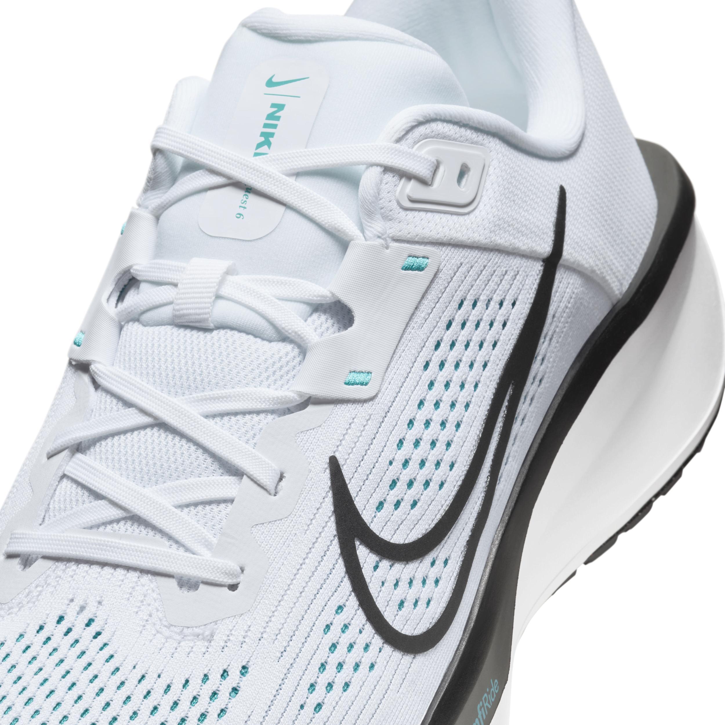 Nike Quest 6 Men's Road Running Shoes, Size: 9.5, White Black Cactus Product Image