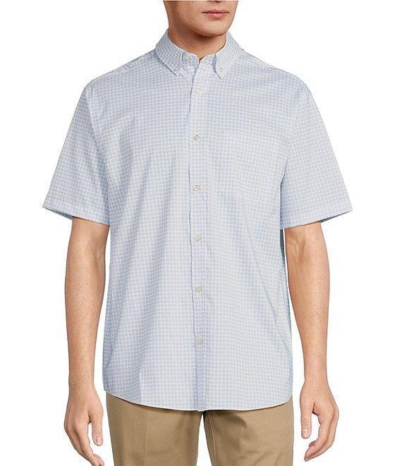 Roundtree & Yorke TravelSmart Easy Care Short Sleeve Geo Print Sport Shirt Product Image