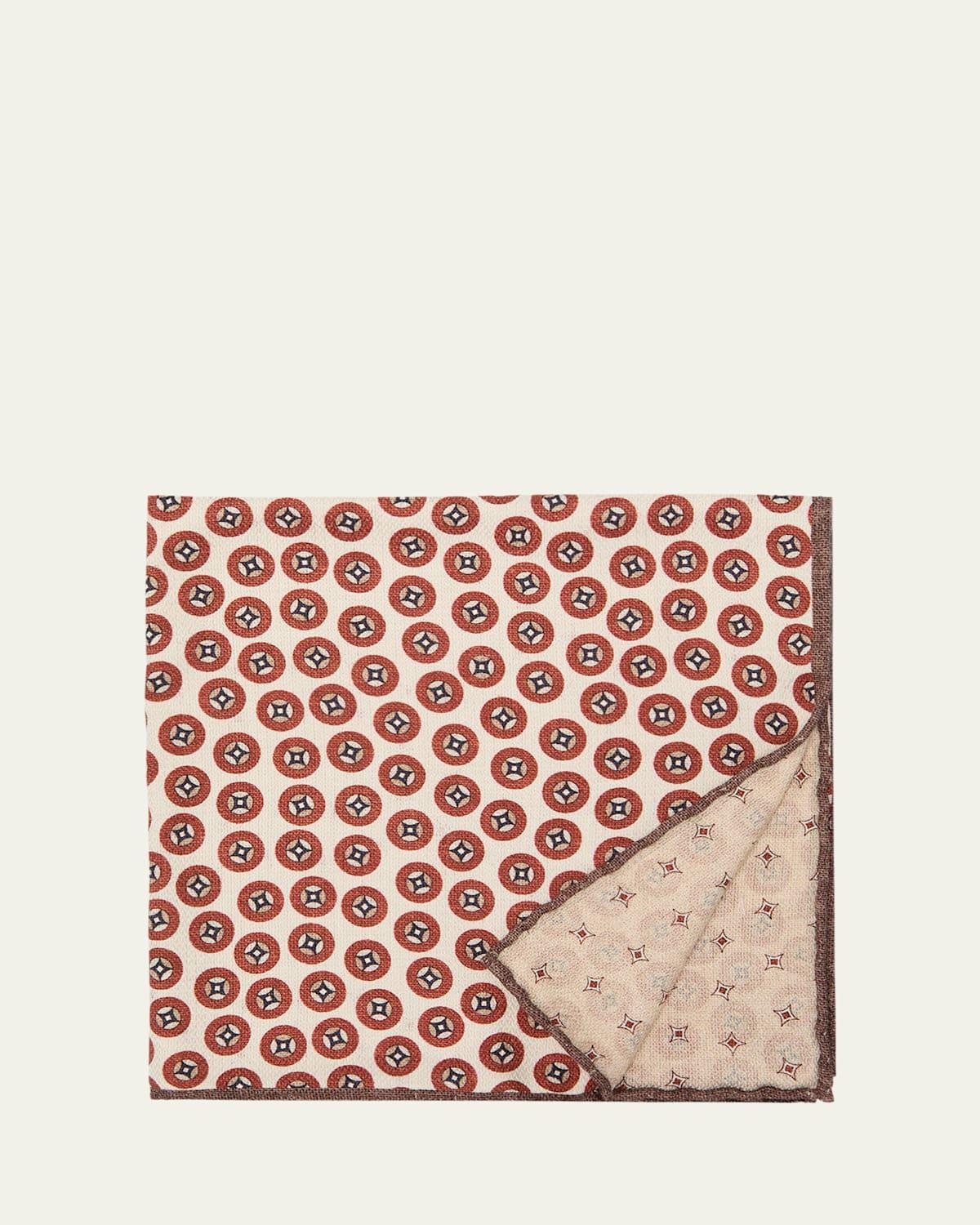 Mens Geometric Design Silk Pocket Square Product Image