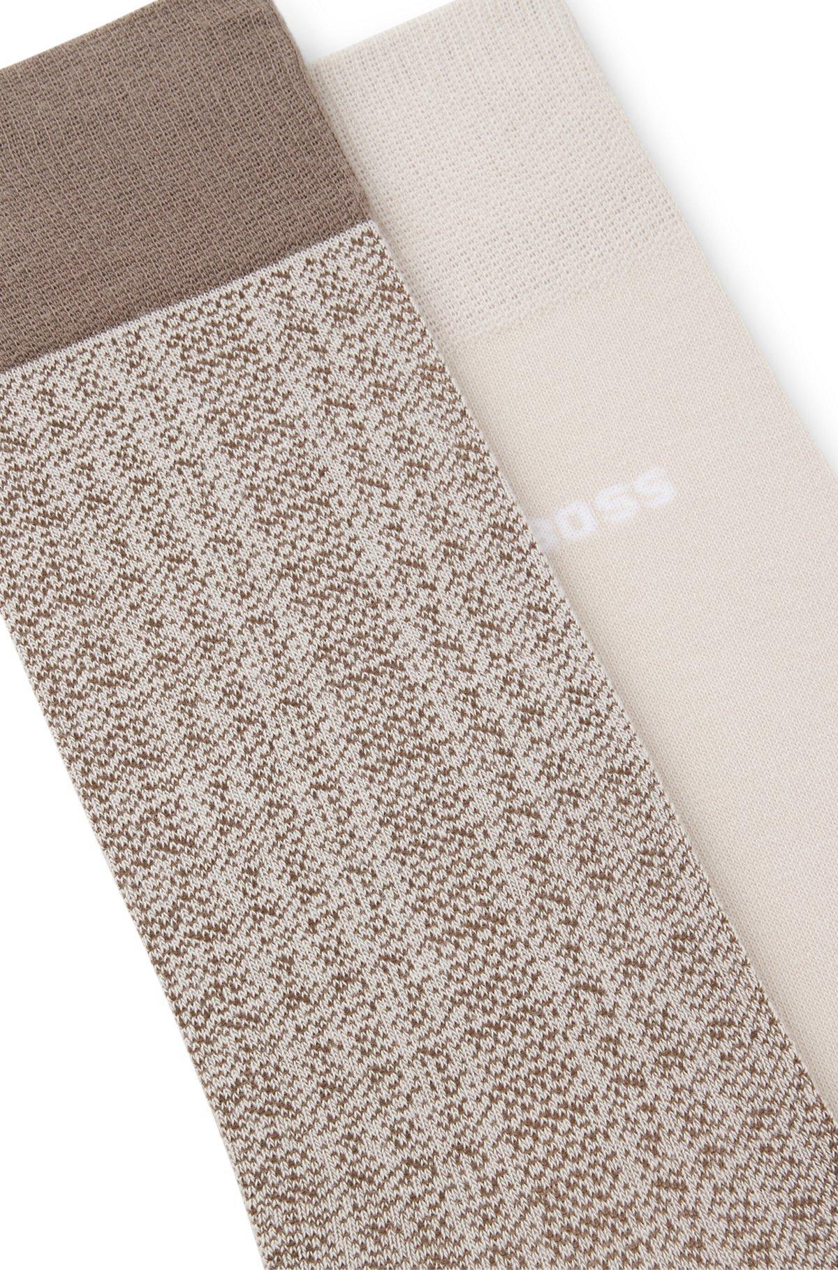 BOSS - Two-pack of regular-length socks in cotton - Light Beige Product Image