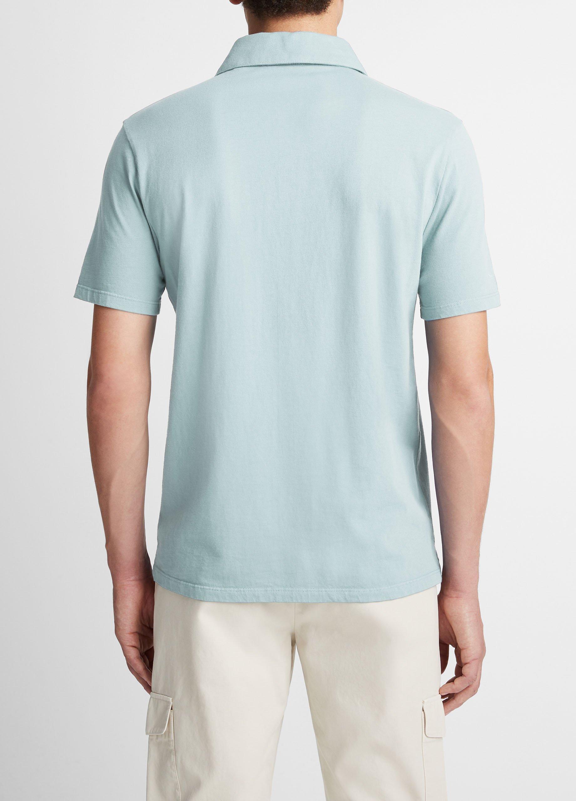 Mens Garment Dye Cotton Polo Shirt, Optic White, Size S Vince Product Image