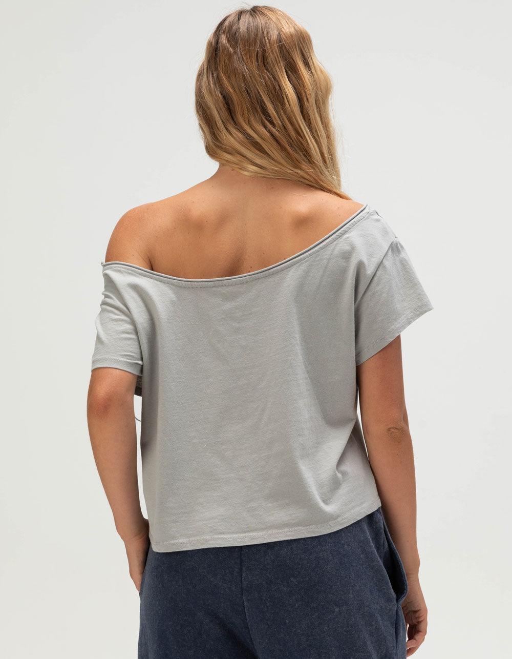 RSQ Womens Off The Shoulder 14 Tee - GRAY Product Image