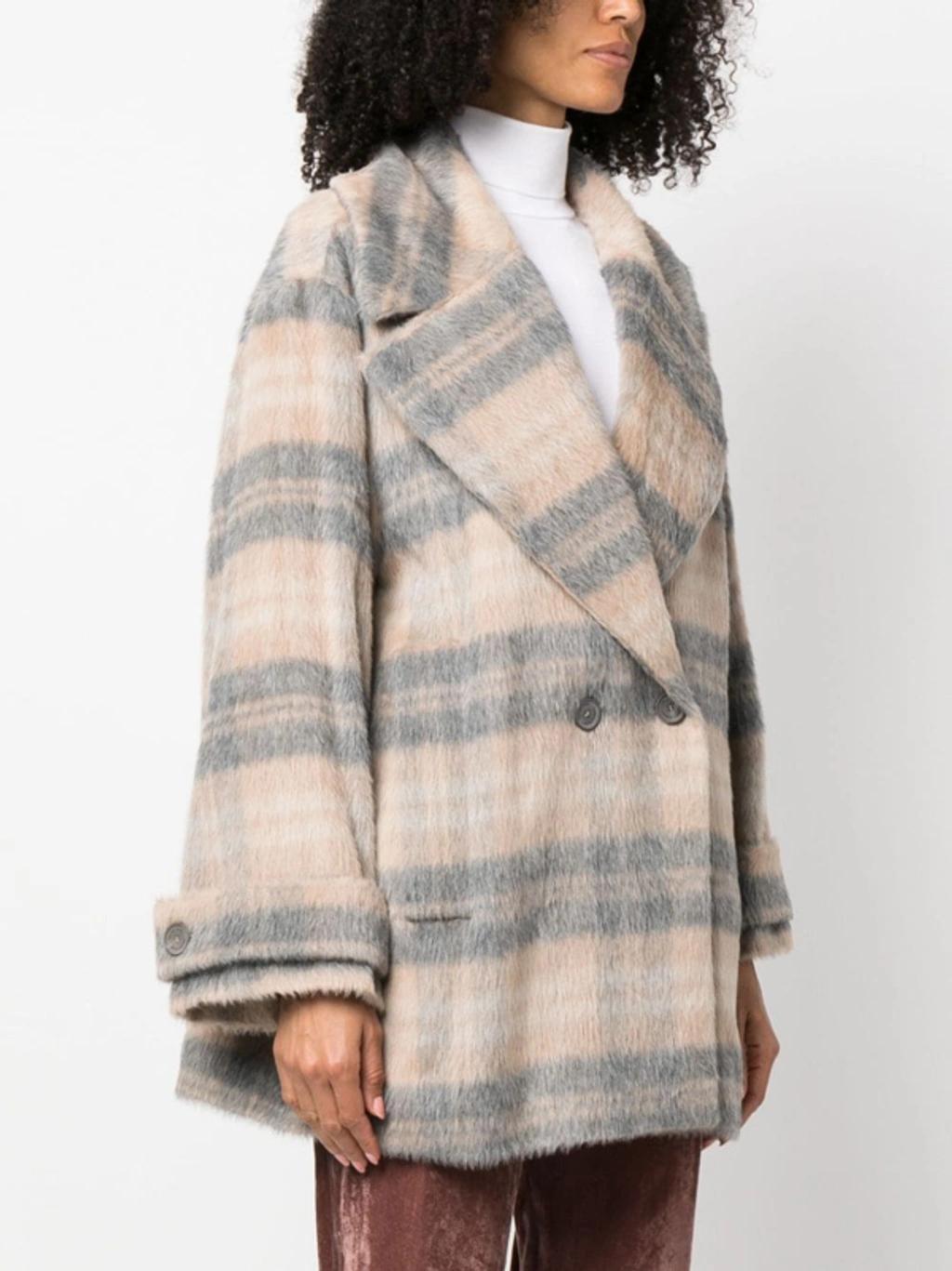 FABIANA FILIPPI Double-breasted Alpaca Wool Coat In Beige Product Image