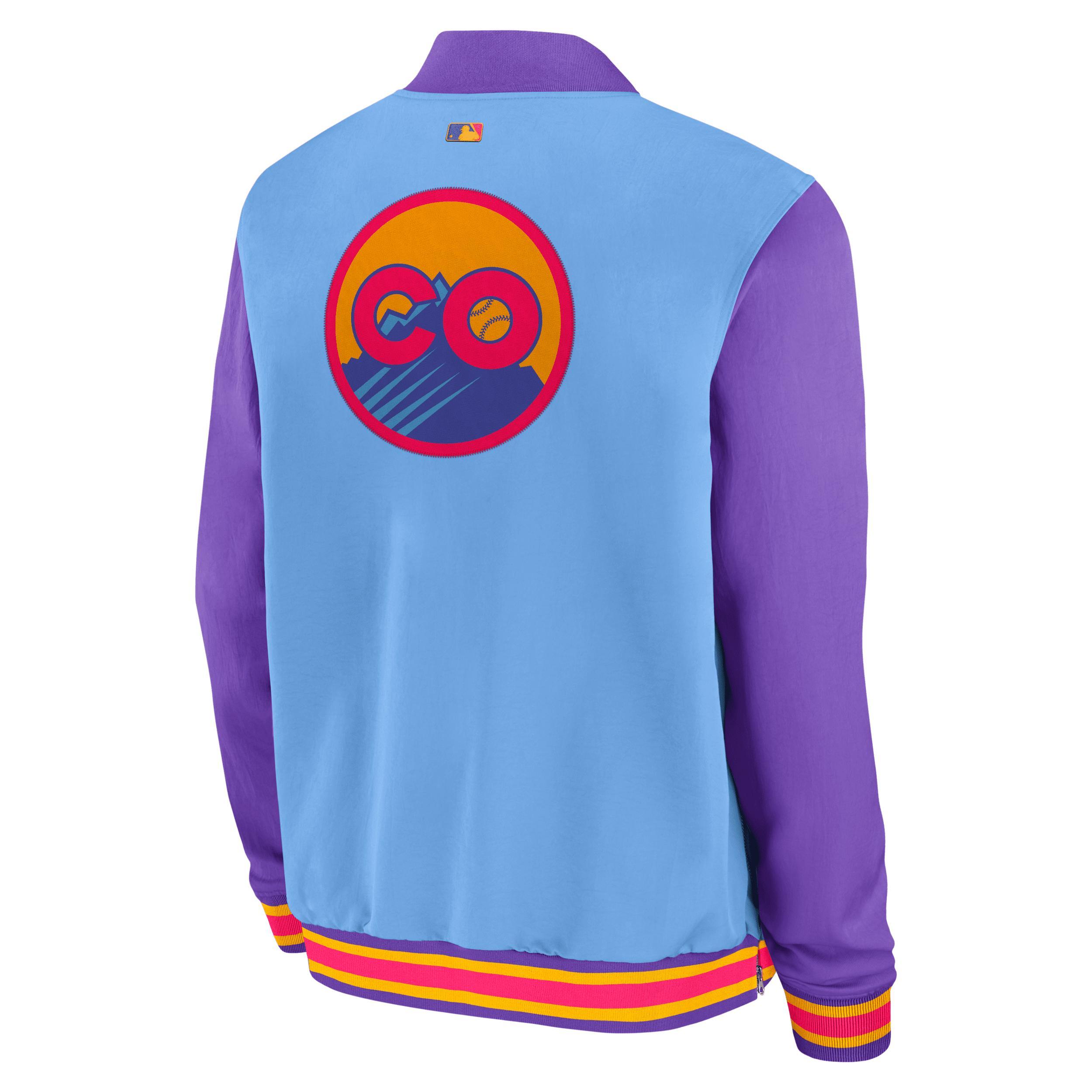 Colorado Rockies Authentic Collection City Connect Men's Nike MLB Full-Zip Bomber Jacket Product Image