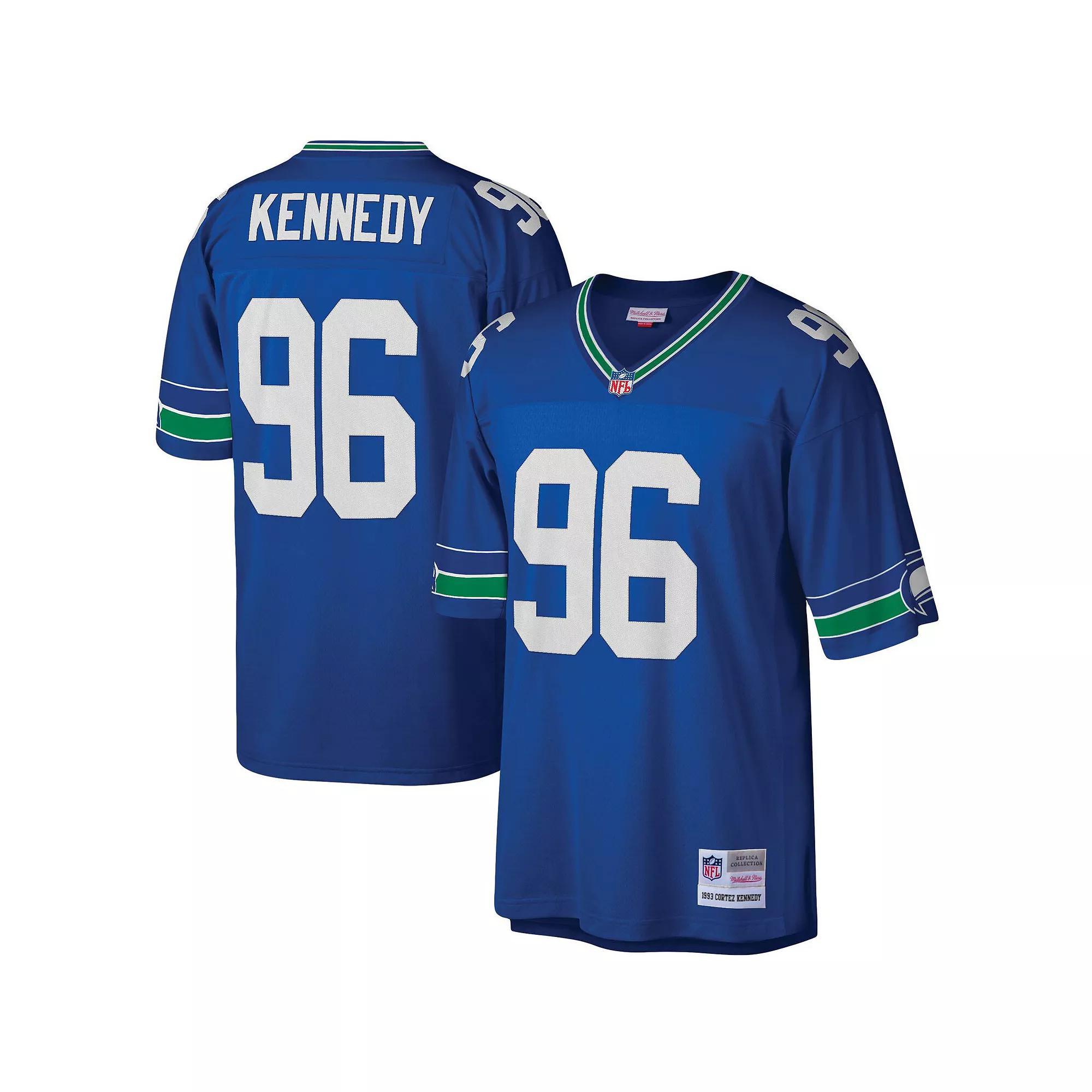 Men's Mitchell & Ness Cortez Kennedy Royal Seattle Seahawks Legacy Replica Jersey, Size: Large, Blue Product Image