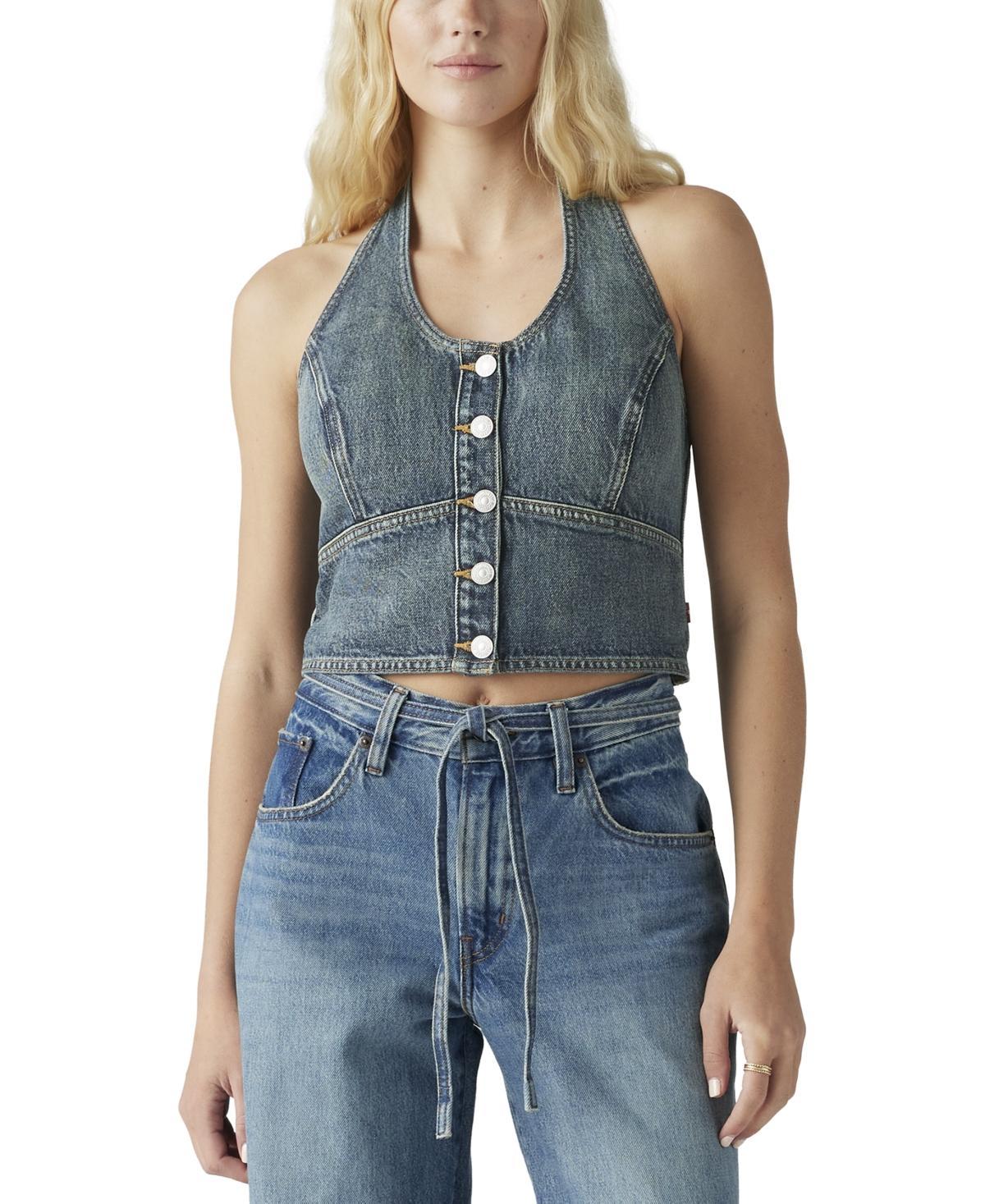 Levis Womens Janeesah Cotton Smocked-Back Halter Top Product Image