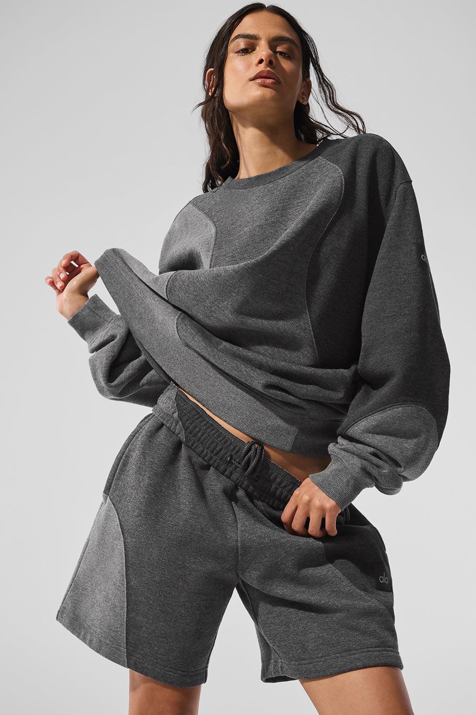 Make Waves Crew Neck Pullover - Dark Heather Grey Tonal Product Image
