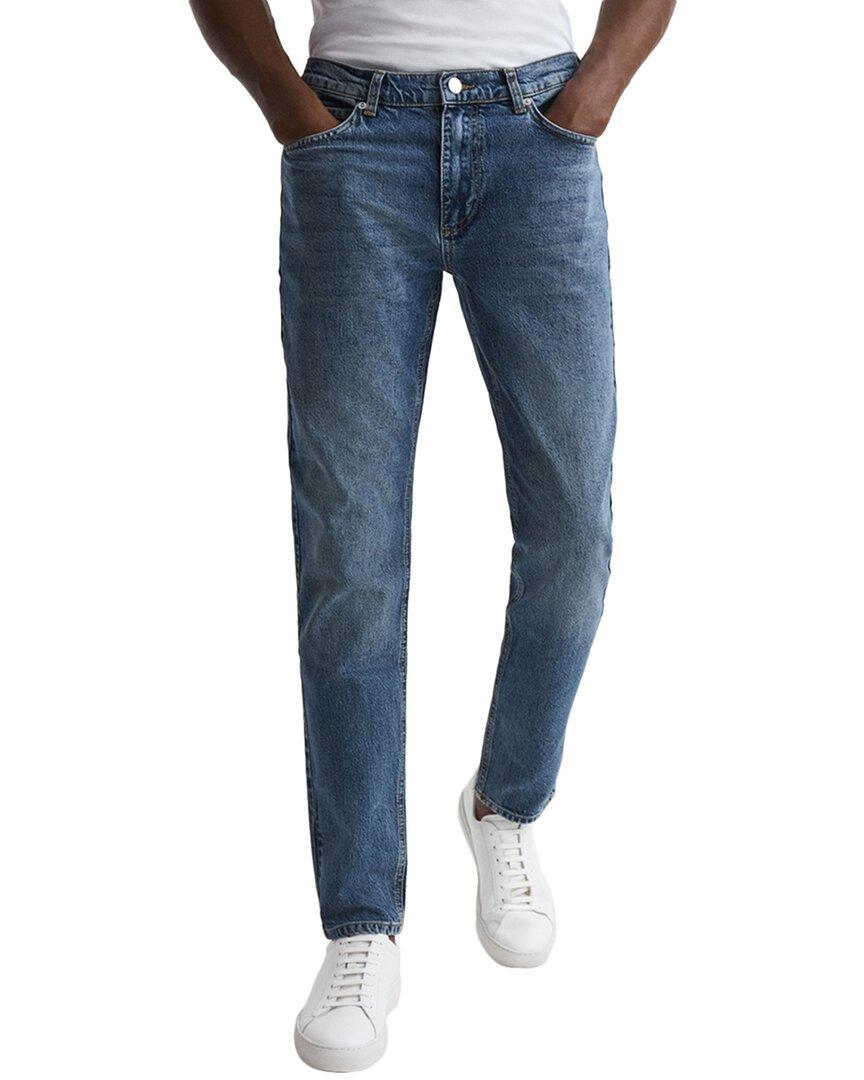 REISS Athens Tapered Slim Fit Jeans In Mid Blue Product Image