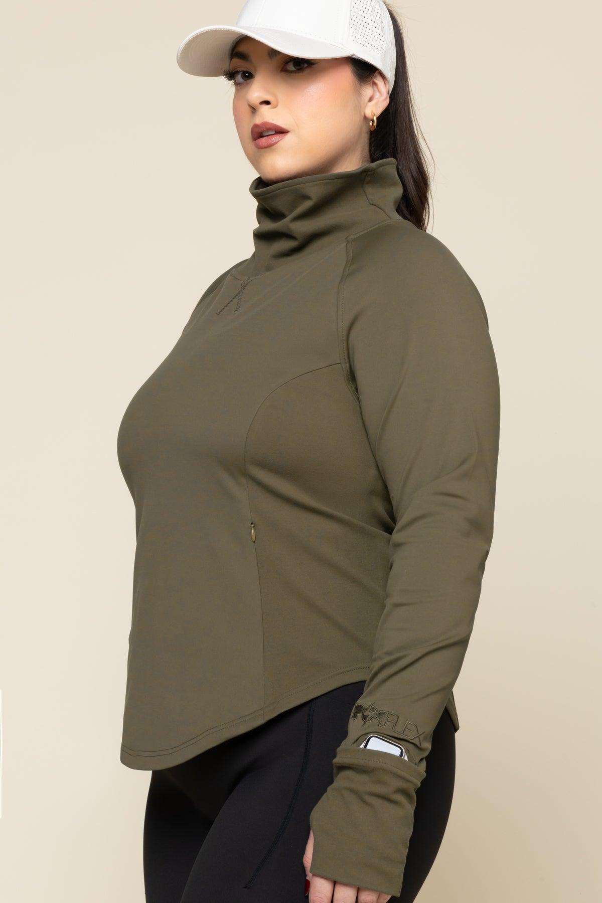 Chasing Pavements Mockneck Pullover - Grasshopper Product Image
