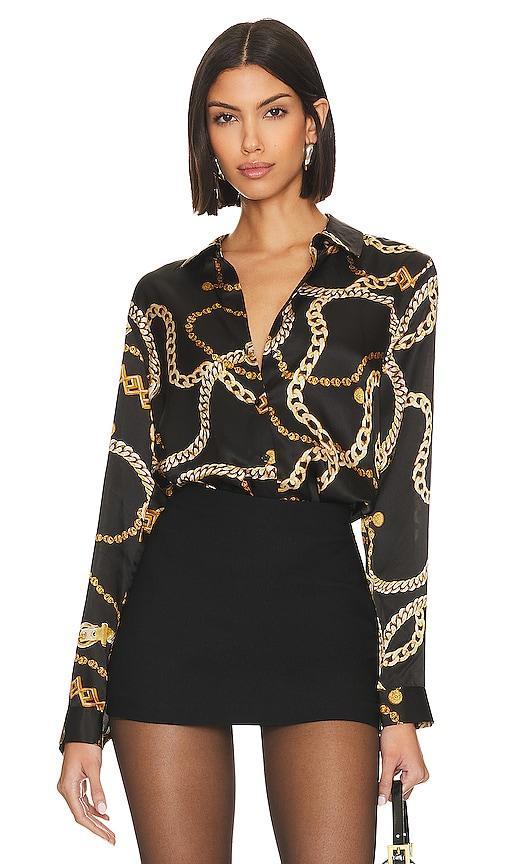 Tyler Chain-Print Silk Blouse Product Image