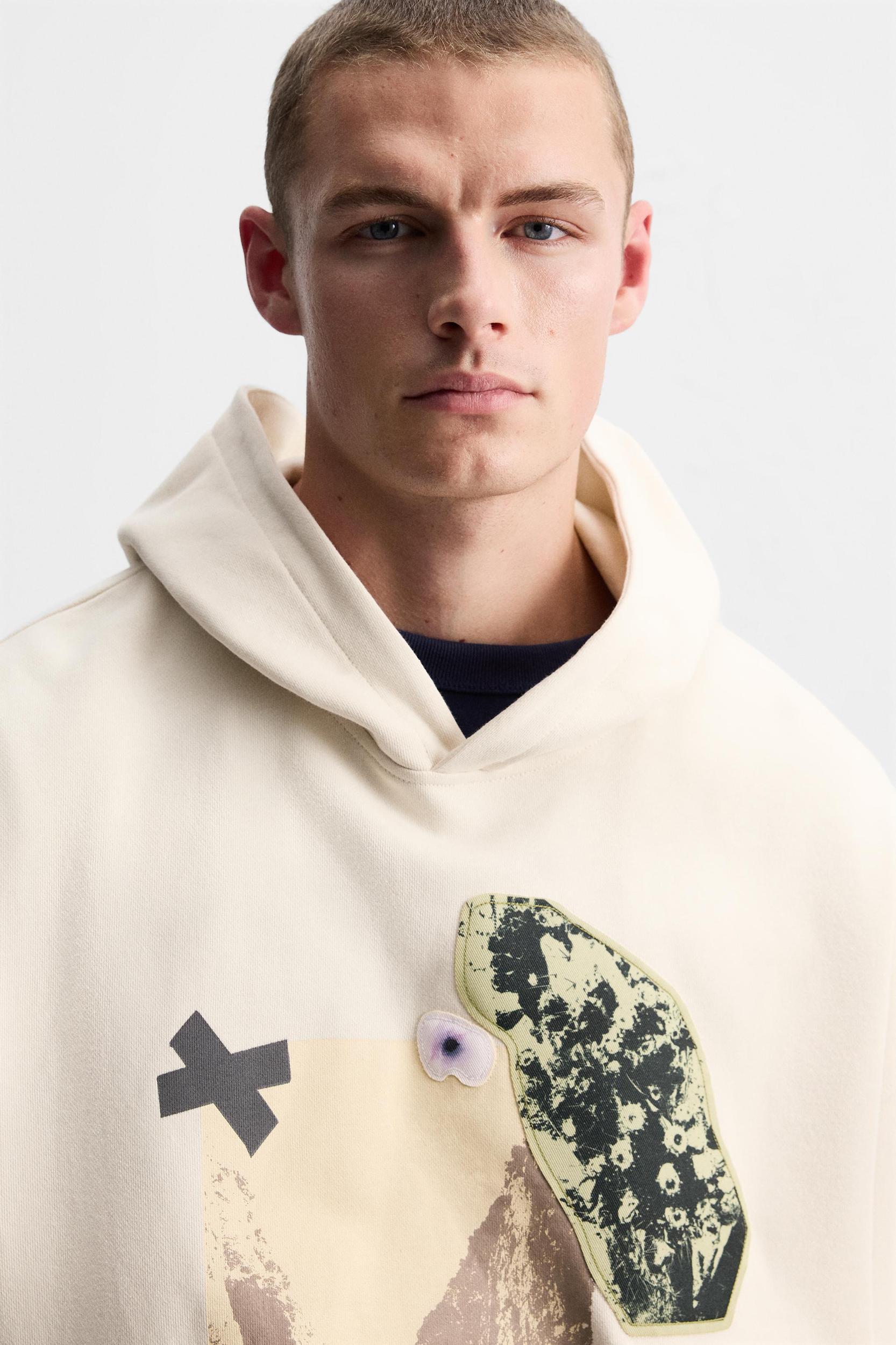 MATCHING PATCHES HOODIE SWEATSHIRT Product Image