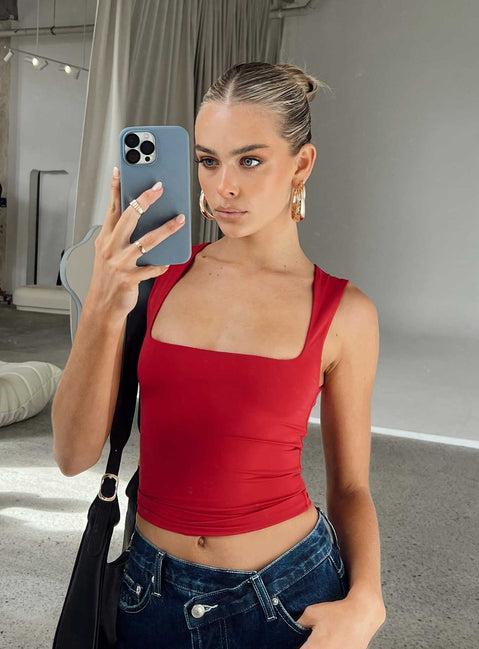 Back In Time Top Red Product Image