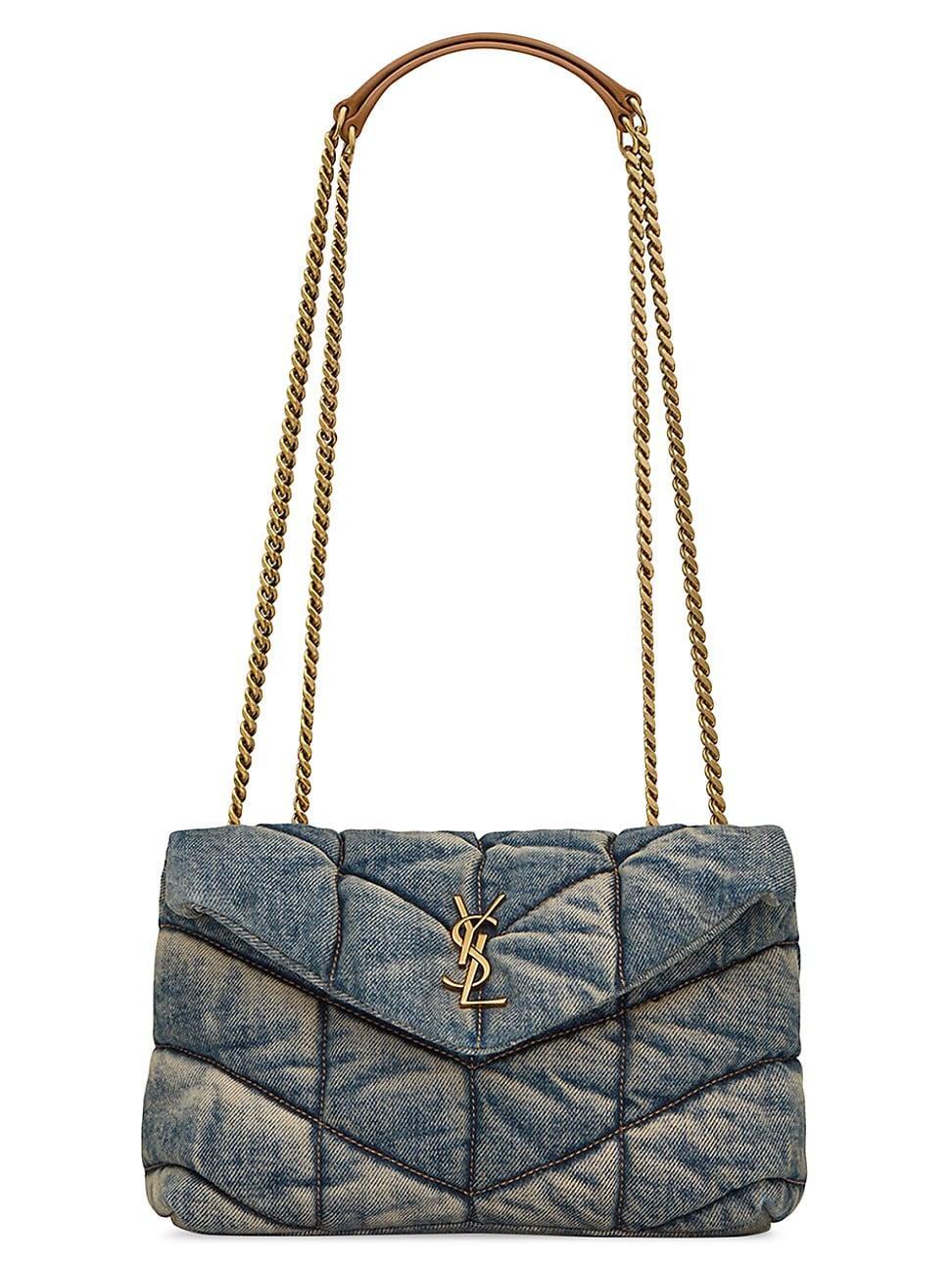 Womens Puffer Toy Bag in Denim Product Image